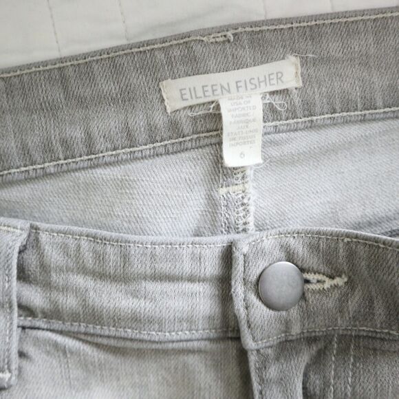 Eileen Fisher Stretch Organic Cotton Boyfriend Jeans Vintage Grey - Picture 9 of 10